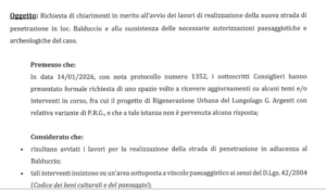 Bracciano: minoranza interroga su nuova strada in località Balduccio