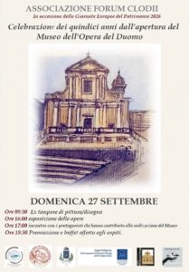 Museo dell’Opera del Duomo di Bracciano: il 27 settembre Forum Clodii celebra i 15 anni